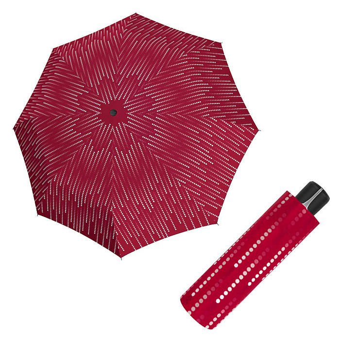 Doppler Mini Fiber GLAMOUR - dámský skládací mechanický deštník červená